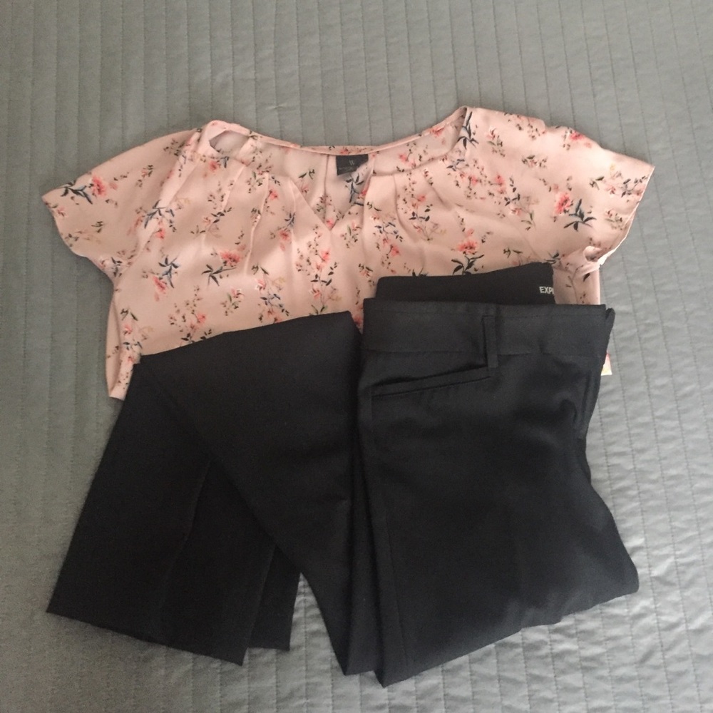 Express Black Straight Leg Suit Pants